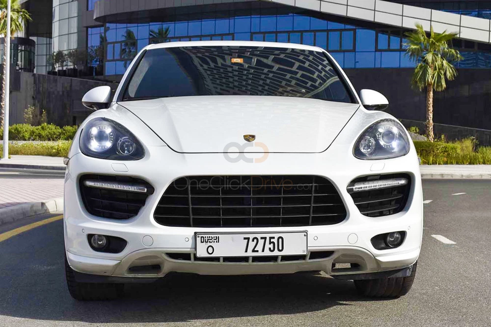White Porsche Cayenne GTS 2015 for rent in Dubai 4